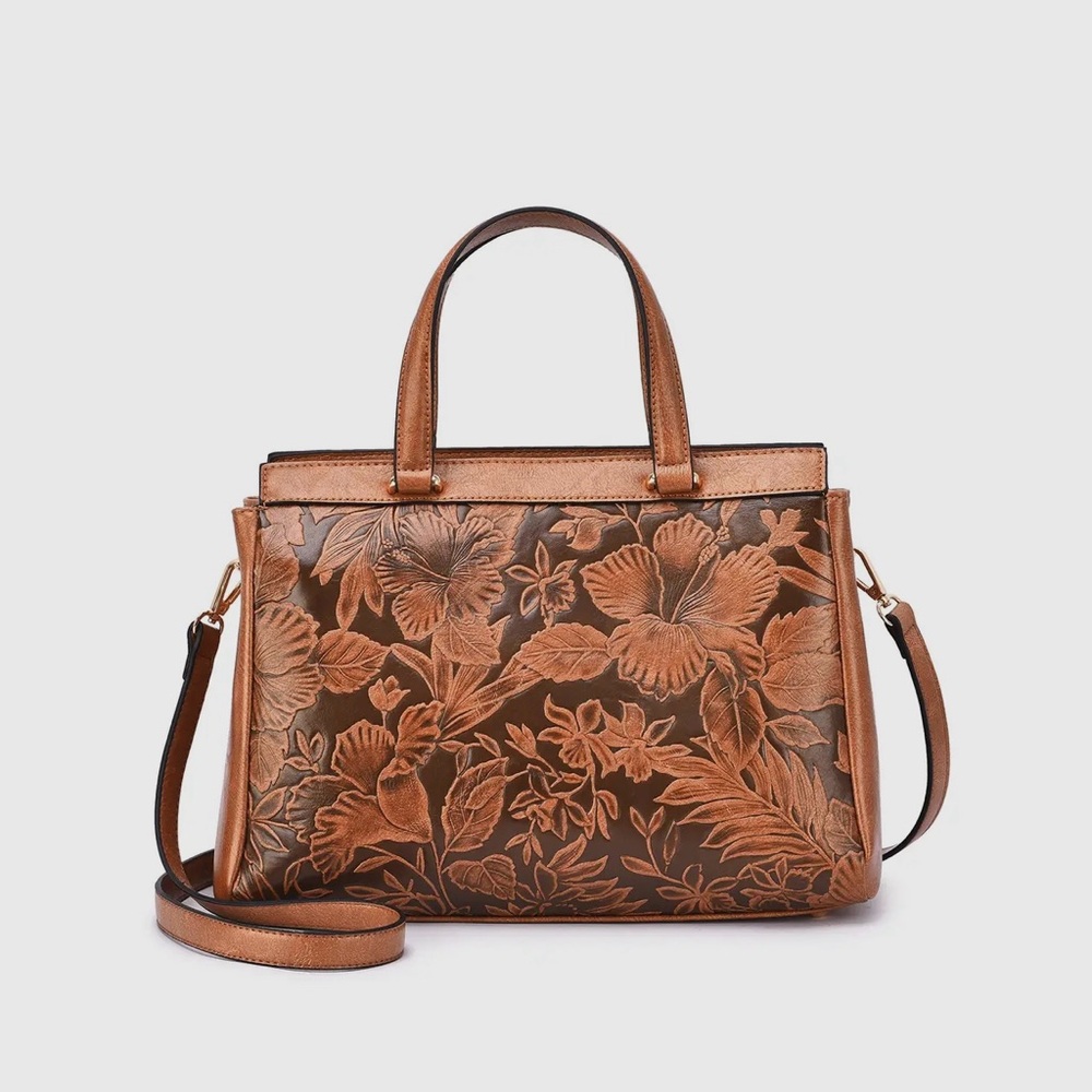 Mellow World vegan Embossed Leather Satchel/Crossbody